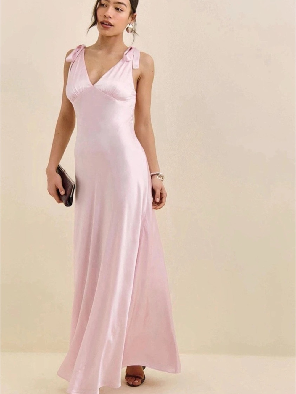 Reformation Pernille Silk Dress Pink Maxi Dress